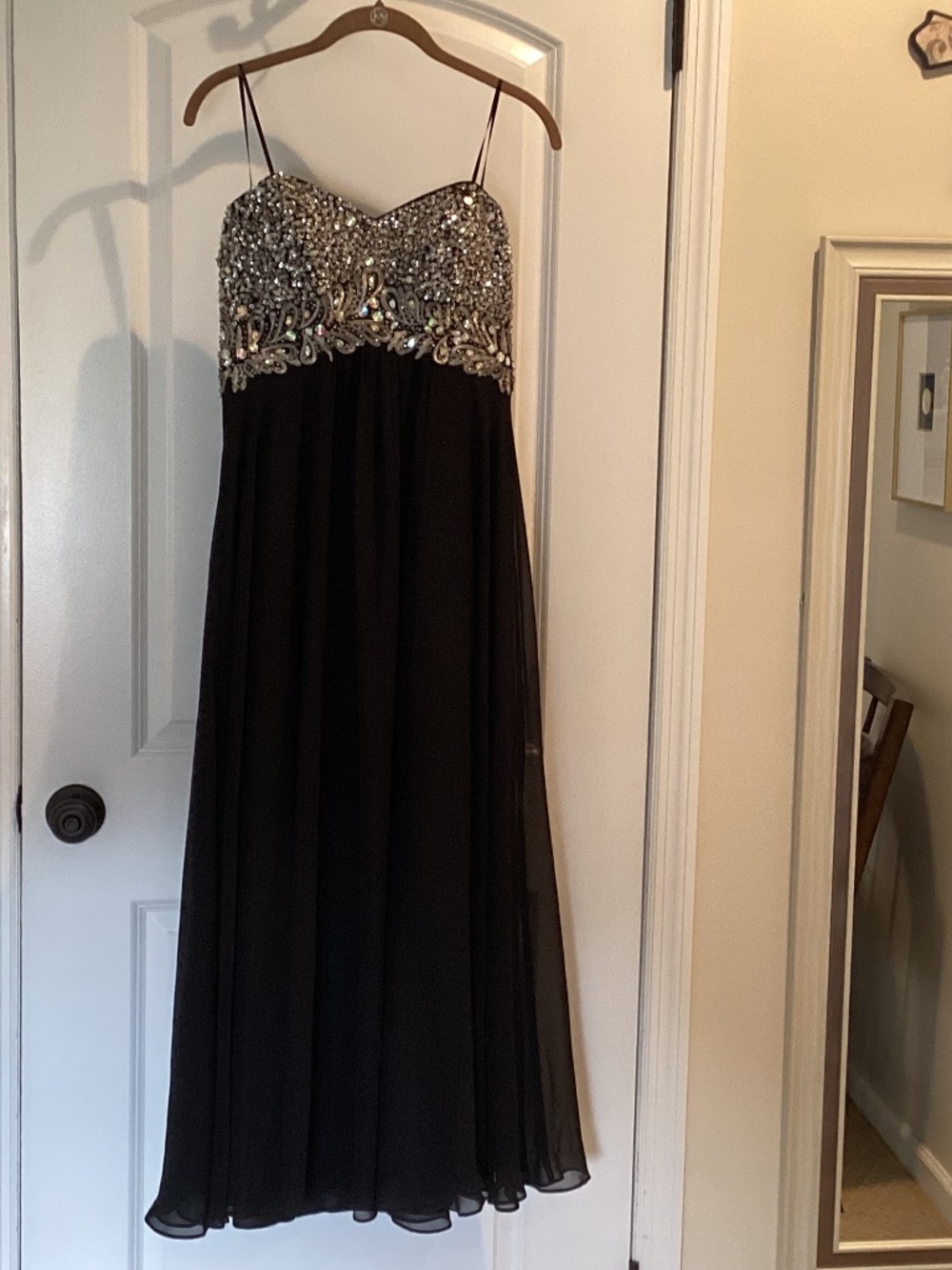 Decode Strapless Sequined Top Black Gown